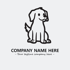 Dog illustration black and white for logo company vector image
