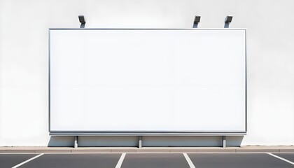 Blank Billboard Mockup on White Wall