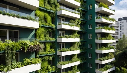 Green Facade Modern Apartment Building