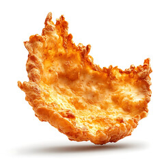 Obraz premium A golden crispy fried chicken breast with perfectly seasoned batter, juicy tender meat interior, and irregular shape