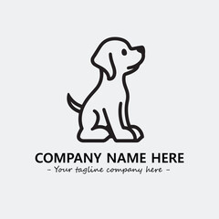 Dog illustration black and white for logo company vector image
