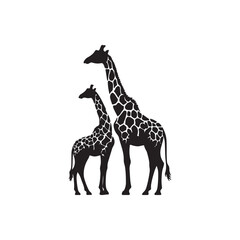 Giraffe silhouette isolated on white background Vector illustration