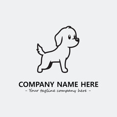 Dog illustration black and white for logo company vector image
