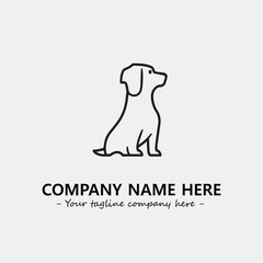 Dog illustration black and white for logo company vector image
