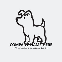 Dog illustration black and white for logo company vector image
