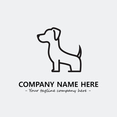 Dog illustration black and white for logo company vector image
