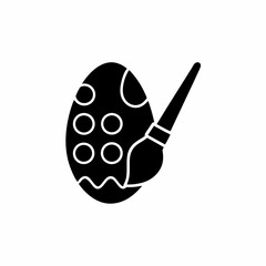 creative details Paintbrush with Egg Icon Vector Illustration