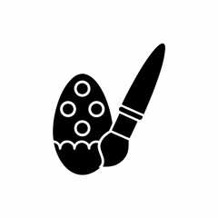creative details Paintbrush with Egg Icon Vector Illustration