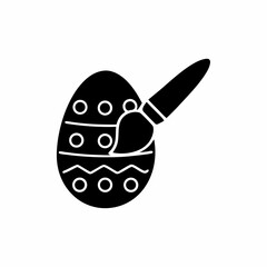 creative details Paintbrush with Egg Icon Vector Illustration