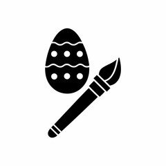 creative details Paintbrush with Egg Icon Vector Illustration