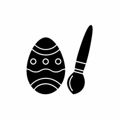 creative details Paintbrush with Egg Icon Vector Illustration