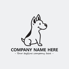 Dog illustration black and white for logo company vector image
