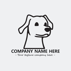 Dog illustration black and white for logo company vector image
