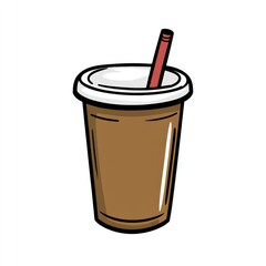 Stylized cartoon cup of coffee drink