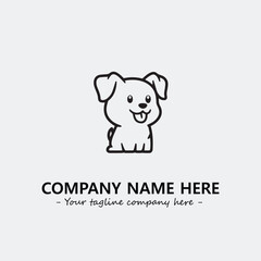 Dog illustration black and white for logo company vector image
