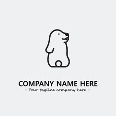 Dog illustration black and white for logo company vector image

