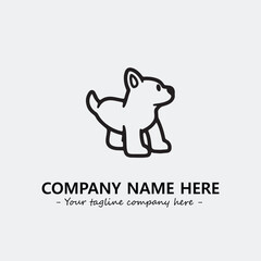 Dog illustration black and white for logo company vector image
