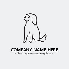 Dog illustration black and white for logo company vector image
