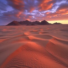 Desert Sunset Mountain Range