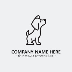 Dog illustration black and white for logo company vector image
