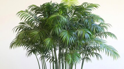 Lush Green Leaves with Gradient on Bright White Background