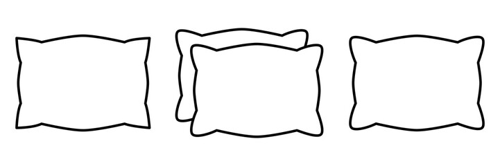 Pillow. Pillow Icon Illustration Set. Pillow Vector Icon in line style design. Symbol of Pillow. Vector illustration.