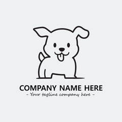 Dog illustration black and white for logo company vector image
