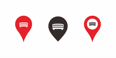 Elegant, clear, bold rest area location vector icon