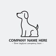 Dog illustration black and white for logo company vector image
