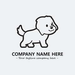 Dog illustration black and white for logo company vector image
