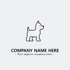 Dog illustration black and white for logo company vector image
