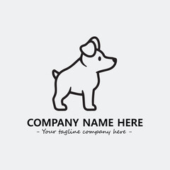 Dog illustration black and white for logo company vector image
