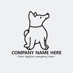 Dog illustration black and white for logo company vector image
