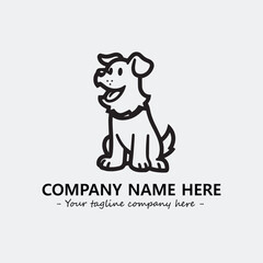 Dog illustration black and white for logo company vector image
