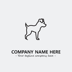 Dog illustration black and white for logo company vector image
