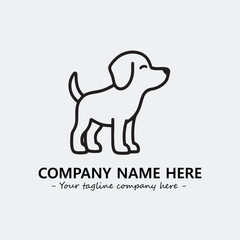 Dog illustration black and white for logo company vector image
