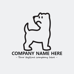 Dog illustration black and white for logo company vector image
