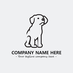 Dog illustration black and white for logo company vector image
