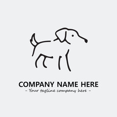 Dog illustration black and white for logo company vector image
