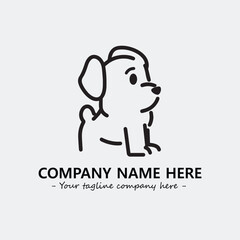Dog illustration black and white for logo company vector image
