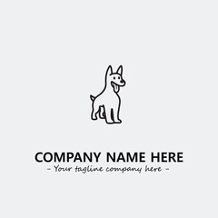Dog illustration black and white for logo company vector image
