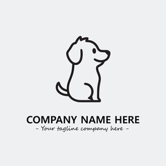 Dog illustration black and white for logo company vector image
