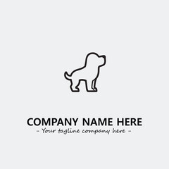 Dog illustration black and white for logo company vector image
