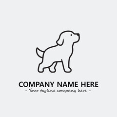 Dog illustration black and white for logo company vector image
