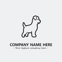 Dog illustration black and white for logo company vector image
