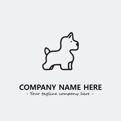 Dog illustration black and white for logo company vector image
