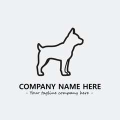 Dog illustration black and white for logo company vector image
