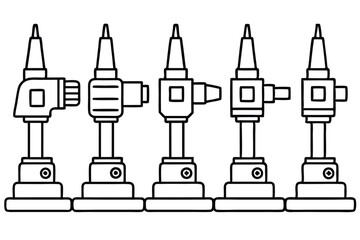 drill press line art precision machinery artwork digital design