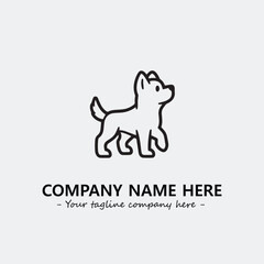 Dog illustration black and white for logo company vector image
