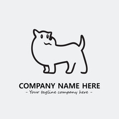 Dog illustration black and white for logo company vector image

